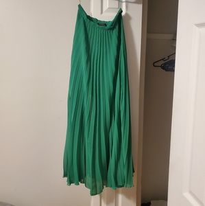 Green long skirt